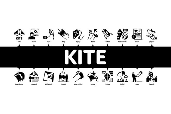 Elevating Visual Communication with Kite Flying Air Toy Minimal Infographics
