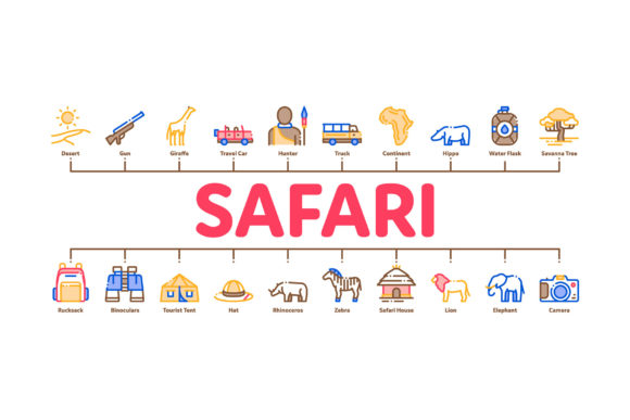 Elevating Visual Storytelling with Safari Travel Minimal Infographic Assets