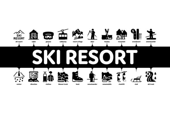Enhancing Travel Content with a Ski Resort Vacation Minimal Infographic
