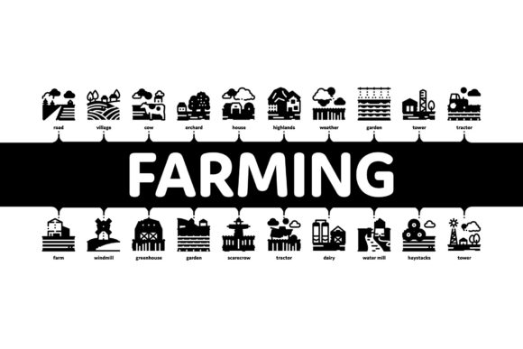 Farming Landscape Minimal Infographic: Visualizing Agriculture with Clarity