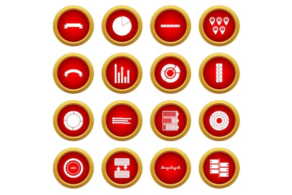 Infographic Design Parts Icon Red Circle Guide