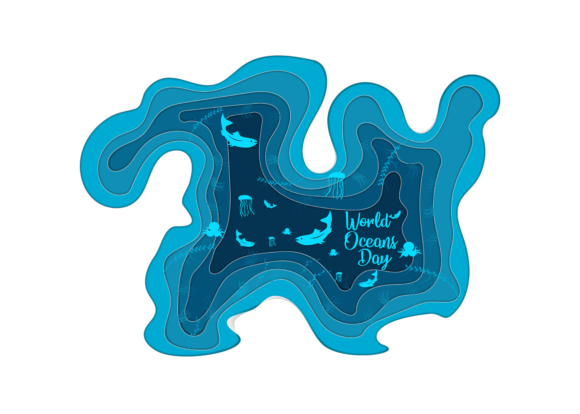 World Oceans Day Infographic: Paper Art for Visualizing Marine Conservation